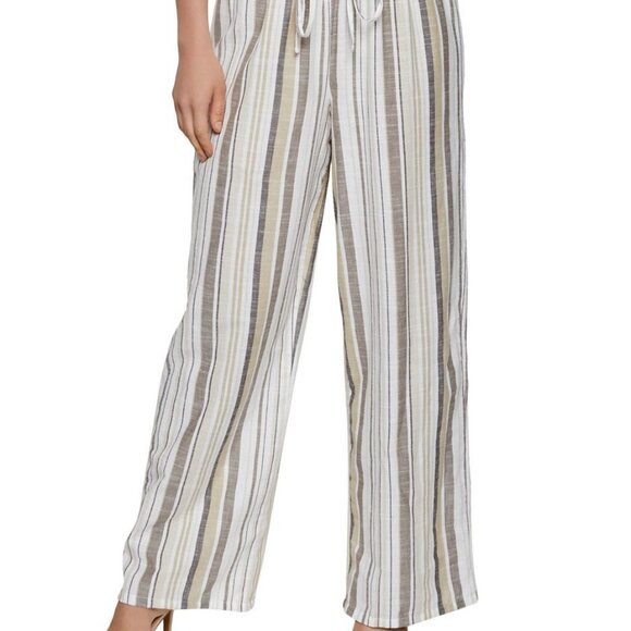 Time and Tru striped rayon linen pant blend with pockets - Picture 1 of 4